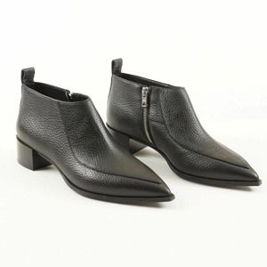 NEW Everlane Pebbled Leather Boss Black Zip Bootie Womens Sz 8
